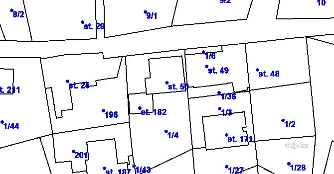 Parcela st. 50 v KÚ Máslovice, Katastrální mapa