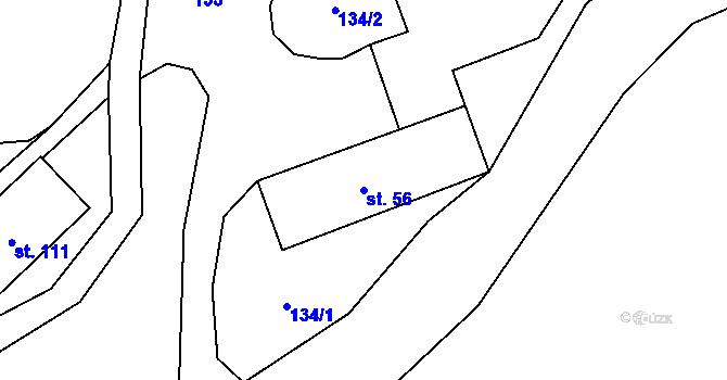 Parcela st. 56 v KÚ Máslovice, Katastrální mapa