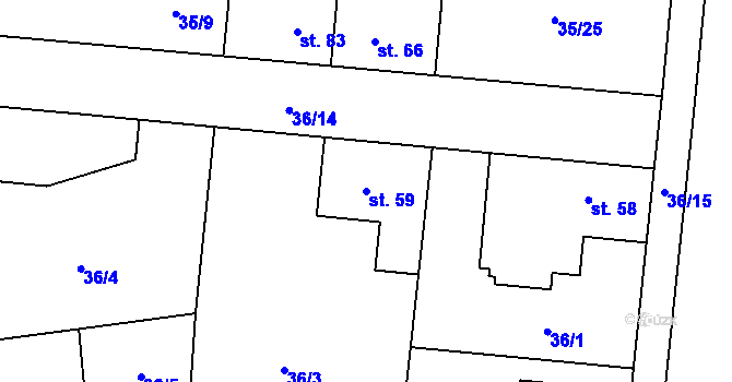 Parcela st. 59 v KÚ Máslovice, Katastrální mapa