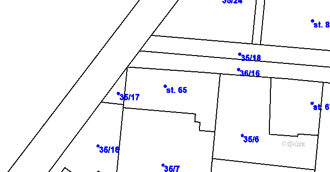 Parcela st. 65 v KÚ Máslovice, Katastrální mapa