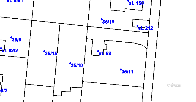 Parcela st. 68 v KÚ Máslovice, Katastrální mapa