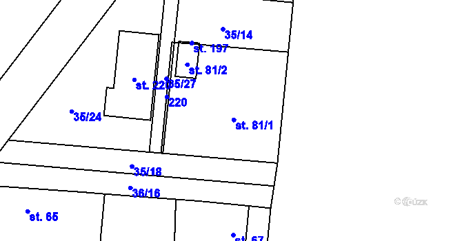 Parcela st. 81 v KÚ Máslovice, Katastrální mapa