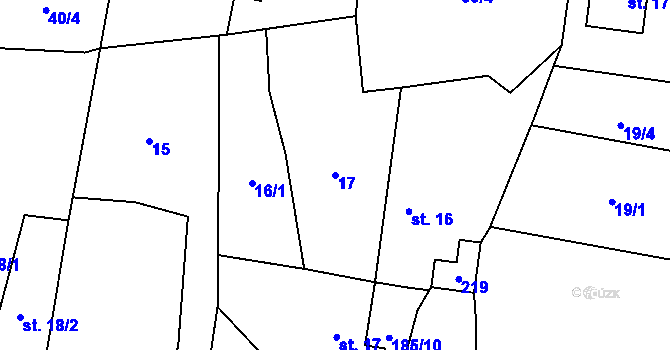 Parcela st. 17 v KÚ Máslovice, Katastrální mapa