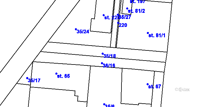 Parcela st. 35/18 v KÚ Máslovice, Katastrální mapa