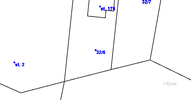 Parcela st. 32/6 v KÚ Máslovice, Katastrální mapa