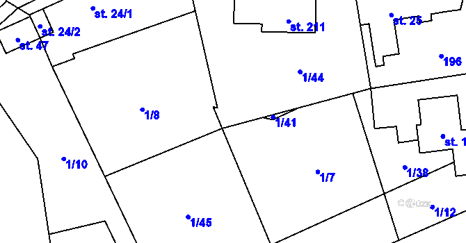 Parcela st. 1/39 v KÚ Máslovice, Katastrální mapa