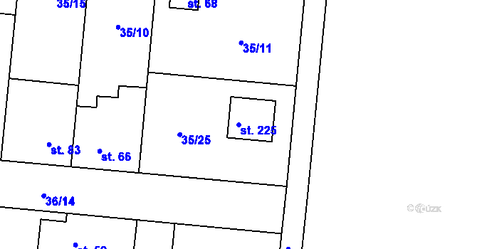 Parcela st. 225 v KÚ Máslovice, Katastrální mapa