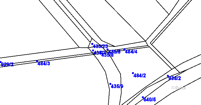 Parcela st. 435/8 v KÚ Mastník, Katastrální mapa