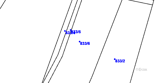 Parcela st. 833/6 v KÚ Mastník, Katastrální mapa