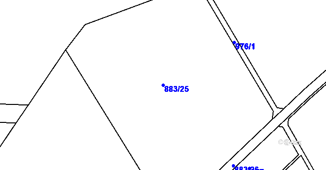 Parcela st. 883/25 v KÚ Mastník, Katastrální mapa