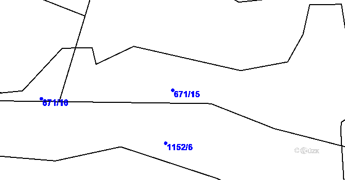 Parcela st. 671/15 v KÚ Mašovice u Znojma, Katastrální mapa