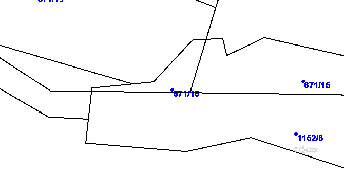 Parcela st. 671/16 v KÚ Mašovice u Znojma, Katastrální mapa