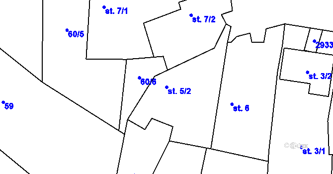 Parcela st. 5/2 v KÚ Mašovice u Znojma, Katastrální mapa