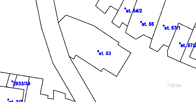 Parcela st. 53 v KÚ Mašovice u Znojma, Katastrální mapa
