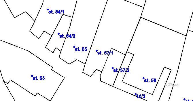 Parcela st. 57/1 v KÚ Mašovice u Znojma, Katastrální mapa
