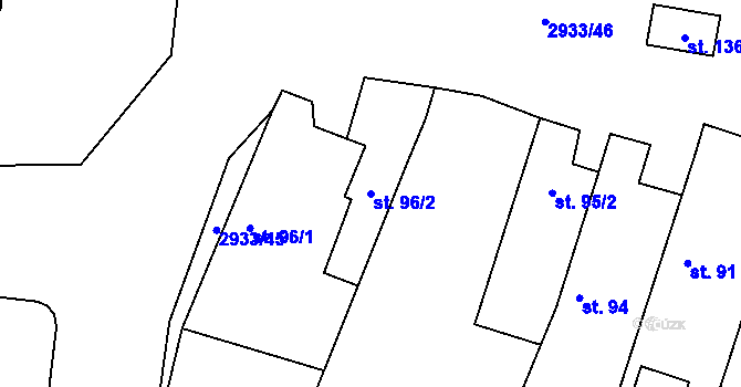 Parcela st. 96/2 v KÚ Mašovice u Znojma, Katastrální mapa