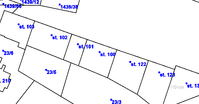 Parcela st. 100 v KÚ Mašovice u Znojma, Katastrální mapa