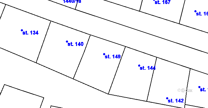 Parcela st. 149 v KÚ Mašovice u Znojma, Katastrální mapa