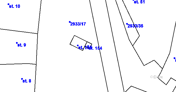 Parcela st. 154 v KÚ Mašovice u Znojma, Katastrální mapa