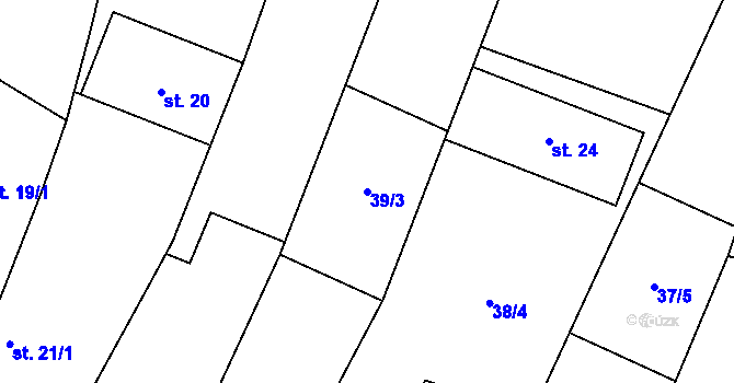 Parcela st. 39/3 v KÚ Mašovice u Znojma, Katastrální mapa