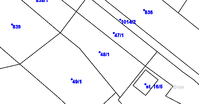 Parcela st. 48/1 v KÚ Mašovice u Znojma, Katastrální mapa