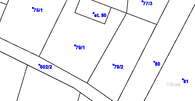 Parcela st. 79 v KÚ Mašovice u Znojma, Katastrální mapa