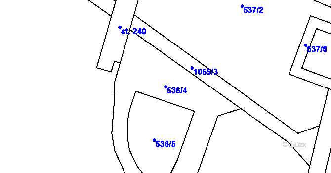 Parcela st. 536/4 v KÚ Mašovice u Znojma, Katastrální mapa