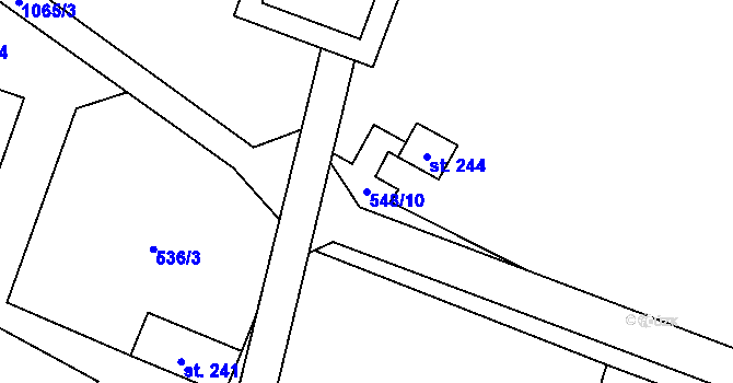 Parcela st. 548/10 v KÚ Mašovice u Znojma, Katastrální mapa