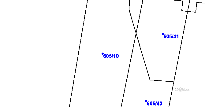 Parcela st. 605/10 v KÚ Mašovice u Znojma, Katastrální mapa