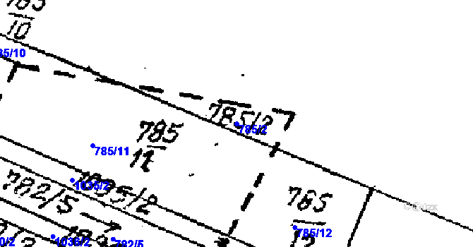Parcela st. 785/2 v KÚ Mašovice u Znojma, Katastrální mapa