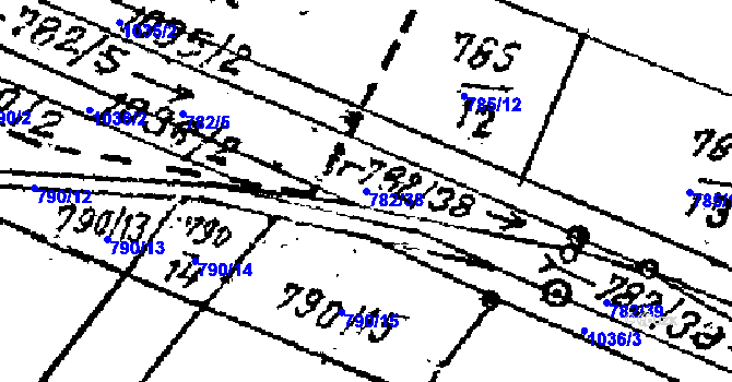 Parcela st. 782/38 v KÚ Mašovice u Znojma, Katastrální mapa