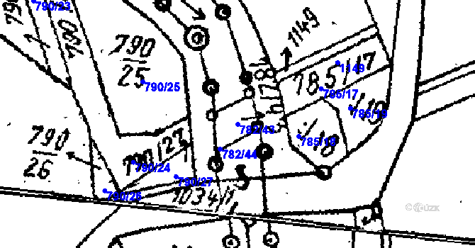 Parcela st. 782/43 v KÚ Mašovice u Znojma, Katastrální mapa