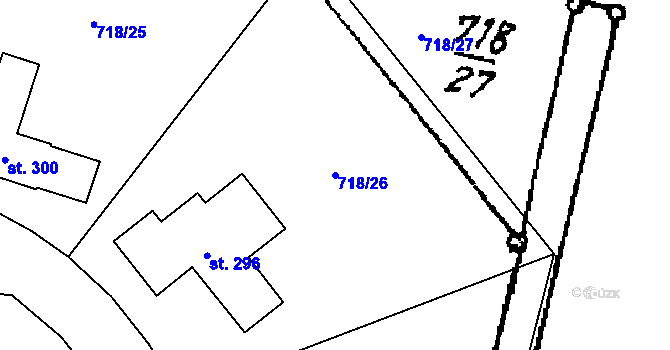 Parcela st. 718/26 v KÚ Mašovice u Znojma, Katastrální mapa