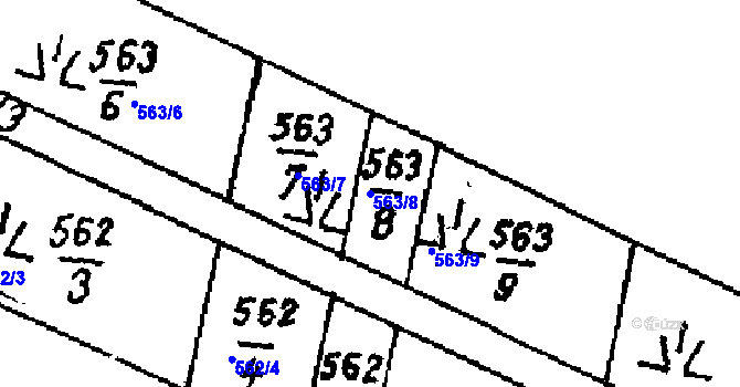 Parcela st. 563/8 v KÚ Mašovice u Znojma, Katastrální mapa