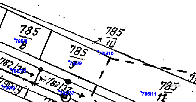 Parcela st. 785/10 v KÚ Mašovice u Znojma, Katastrální mapa