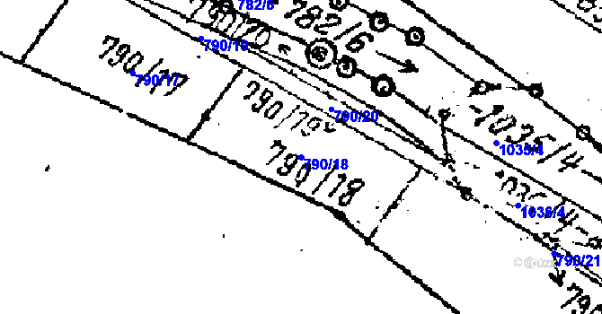 Parcela st. 790/18 v KÚ Mašovice u Znojma, Katastrální mapa