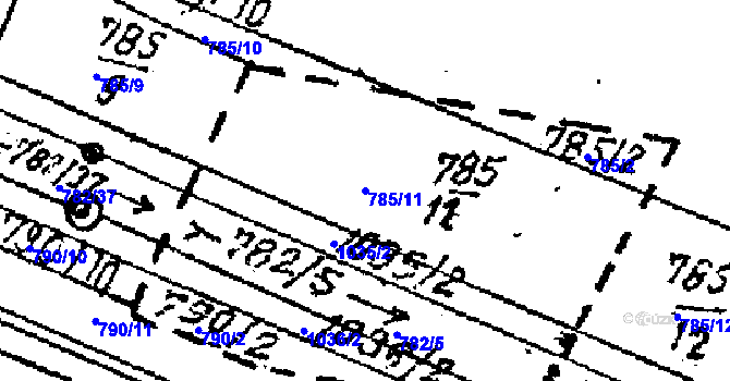 Parcela st. 785/11 v KÚ Mašovice u Znojma, Katastrální mapa