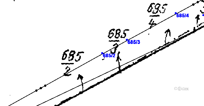 Parcela st. 685/2 v KÚ Mašovice u Znojma, Katastrální mapa
