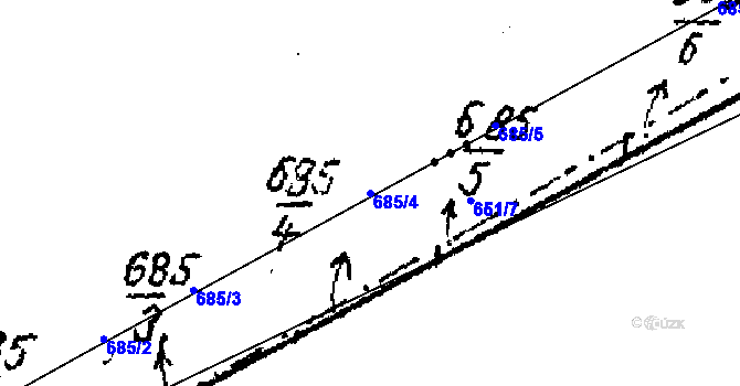Parcela st. 685/4 v KÚ Mašovice u Znojma, Katastrální mapa