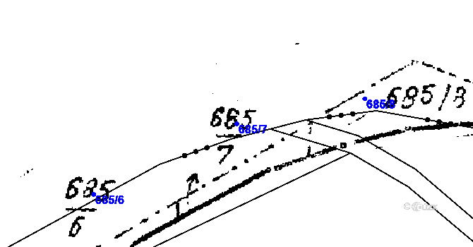 Parcela st. 685/7 v KÚ Mašovice u Znojma, Katastrální mapa