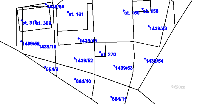 Parcela st. 270 v KÚ Mašovice u Znojma, Katastrální mapa
