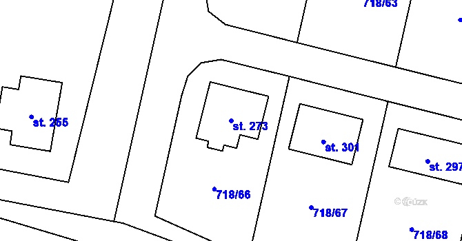 Parcela st. 273 v KÚ Mašovice u Znojma, Katastrální mapa