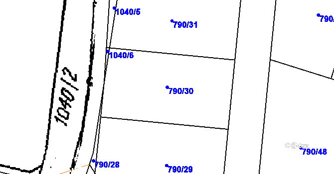 Parcela st. 790/30 v KÚ Mašovice u Znojma, Katastrální mapa