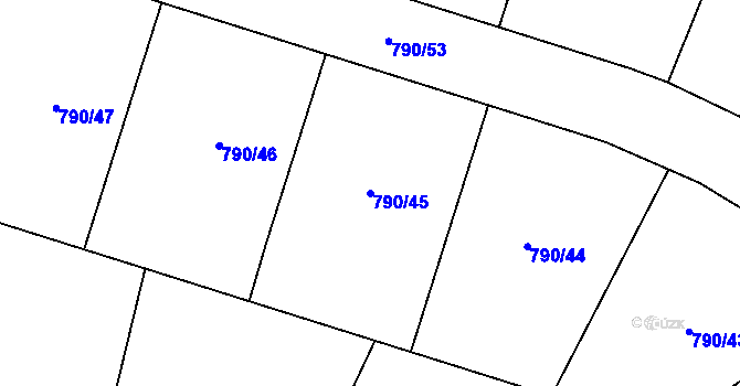 Parcela st. 790/45 v KÚ Mašovice u Znojma, Katastrální mapa