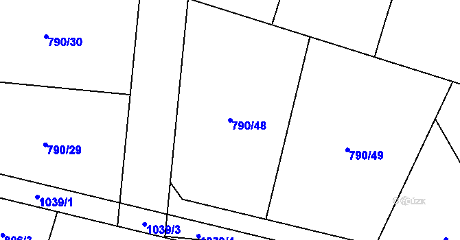 Parcela st. 790/48 v KÚ Mašovice u Znojma, Katastrální mapa