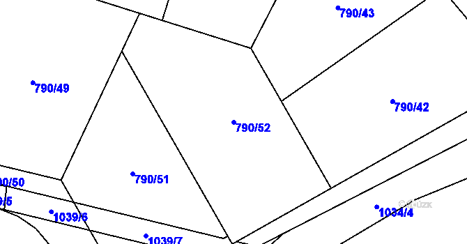 Parcela st. 790/52 v KÚ Mašovice u Znojma, Katastrální mapa