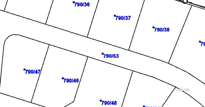 Parcela st. 790/53 v KÚ Mašovice u Znojma, Katastrální mapa