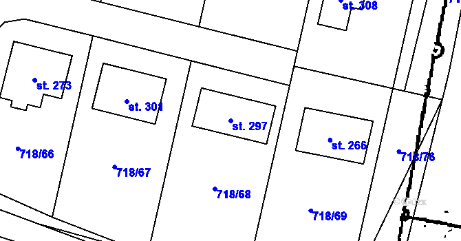 Parcela st. 297 v KÚ Mašovice u Znojma, Katastrální mapa