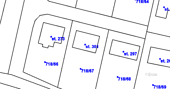 Parcela st. 301 v KÚ Mašovice u Znojma, Katastrální mapa