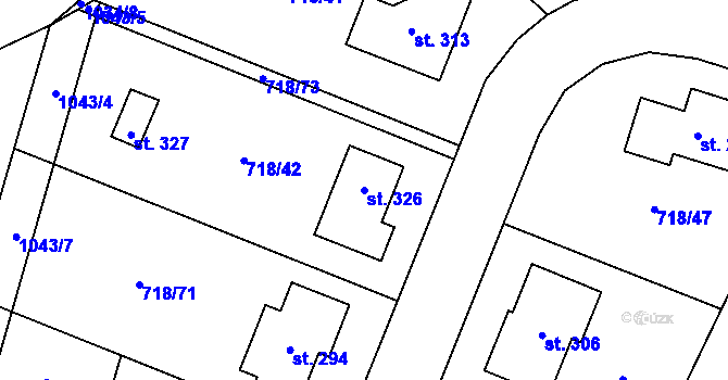 Parcela st. 326 v KÚ Mašovice u Znojma, Katastrální mapa